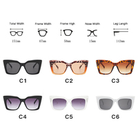 AKA VISION Cateye المتضخم النظارات الشمسية النساء التدرج نظارات ظلال للنساء بالجملة الفاخرة مربع نظارات Gafas دي سول 2023 - الصورة 5